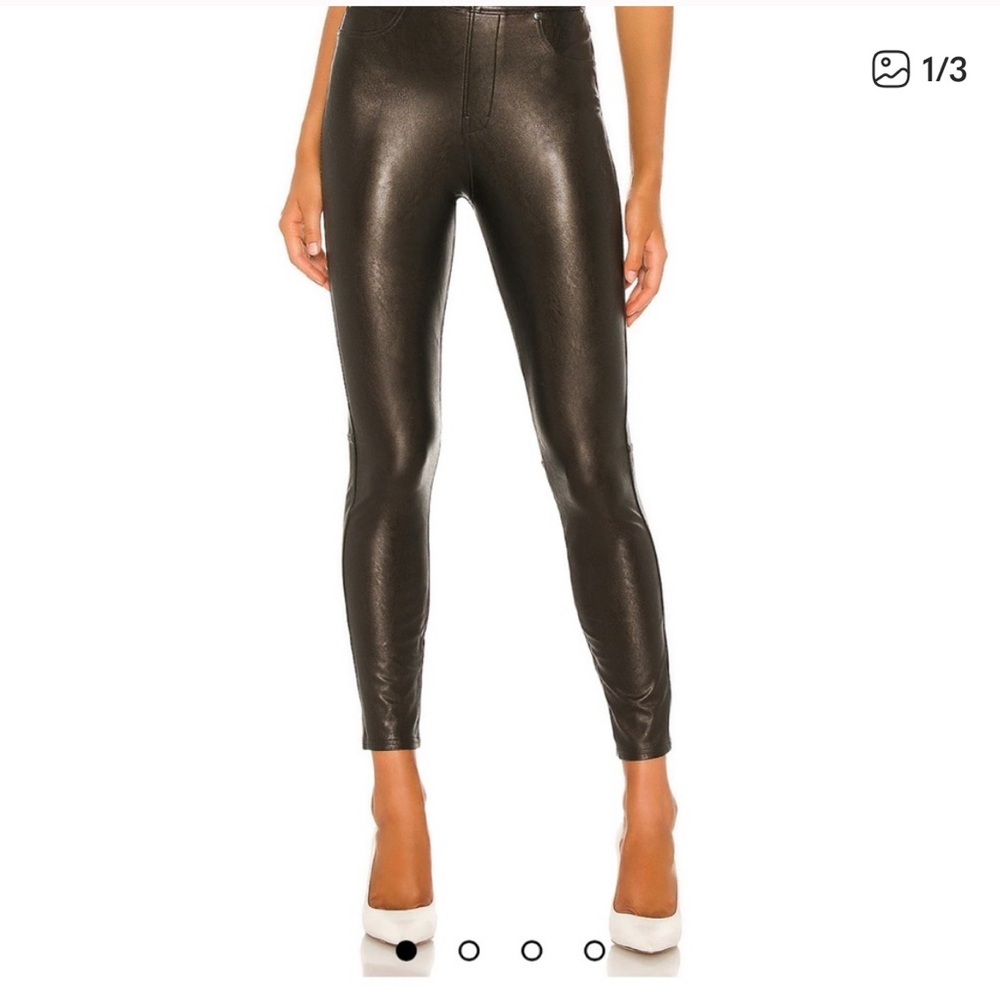 SPANX Black Faux Leather Pants
